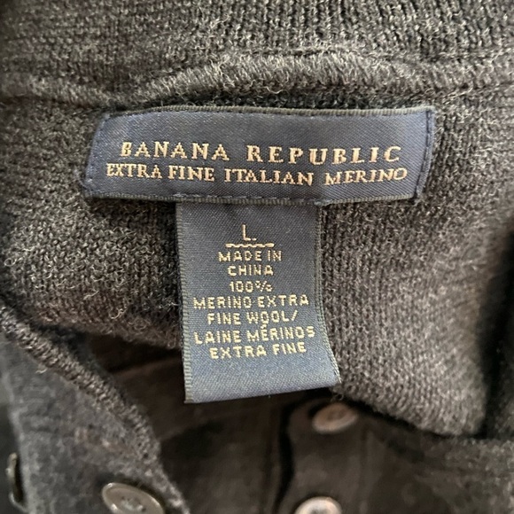 Banana Republic Extra Fine Italian Merino Wool Collared Sweater Elbow Patches - Picture 8 of 8